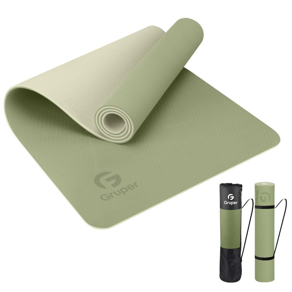 Yoga Mat Non Slip, Eco Friendly Fitness Exercise Mat with Carrying Strap,Pro Yoga Mats for Women,Workout Mats for Home, Pilates and Floor Exercises (Army Green, 0.31 * 24 * 72 Inches)