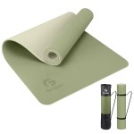 Yoga Mat Non Slip, Eco Friendly Fitness Exercise Mat with Carrying Strap,Pro Yoga Mats for Women,Workout Mats for Home, Pilates and Floor Exercises (Army Green, 0.31 * 24 * 72 Inches)