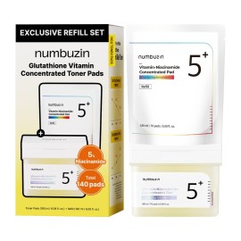 numbuzin No.5 Toner Pads Refill Set | Vitamin-Niacinamide Concentrated Pad | Double-Sided | Glutathione, Niacinamide, PHA & LHA | Exfoliation, Hyperpigmentation Care (140 Pads)