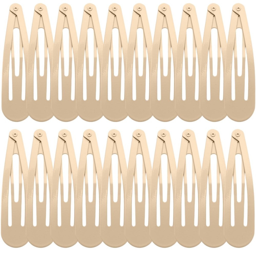 WILLBOND 30 Pieces 3.1 Inch Large Metal Snap Hair Clips Nonslip Barrettes Women Hair Accessories (Taupe)