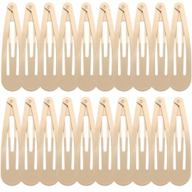WILLBOND 30 Pieces 3.1 Inch Large Metal Snap Hair Clips Nonslip Barrettes Women Hair Accessories (Taupe)