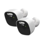 Chamberlain myQ Outdoor Battery Camera | 2K Camera, Color Night Vision, Spotlight, Motion Alerts, Live View with Two-Way Talk, Wireless, Weather-Resistant, Outdoor, White, 2 Pack