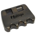 Naissgo Cue Rest Cue Stick Holder Pool Cue Holder(Wood, Deep Brown3 Holes)