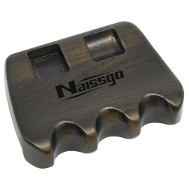 Naissgo Cue Rest Cue Stick Holder Pool Cue Holder(Wood, Deep Brown3 Holes)