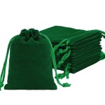 Shintop 10pcs Small velvet bags, 3x4inch Green Jewelry Pouches Drawstring Gift Packaging Cloth Dice Bags for Coins Small Business Party Favor
