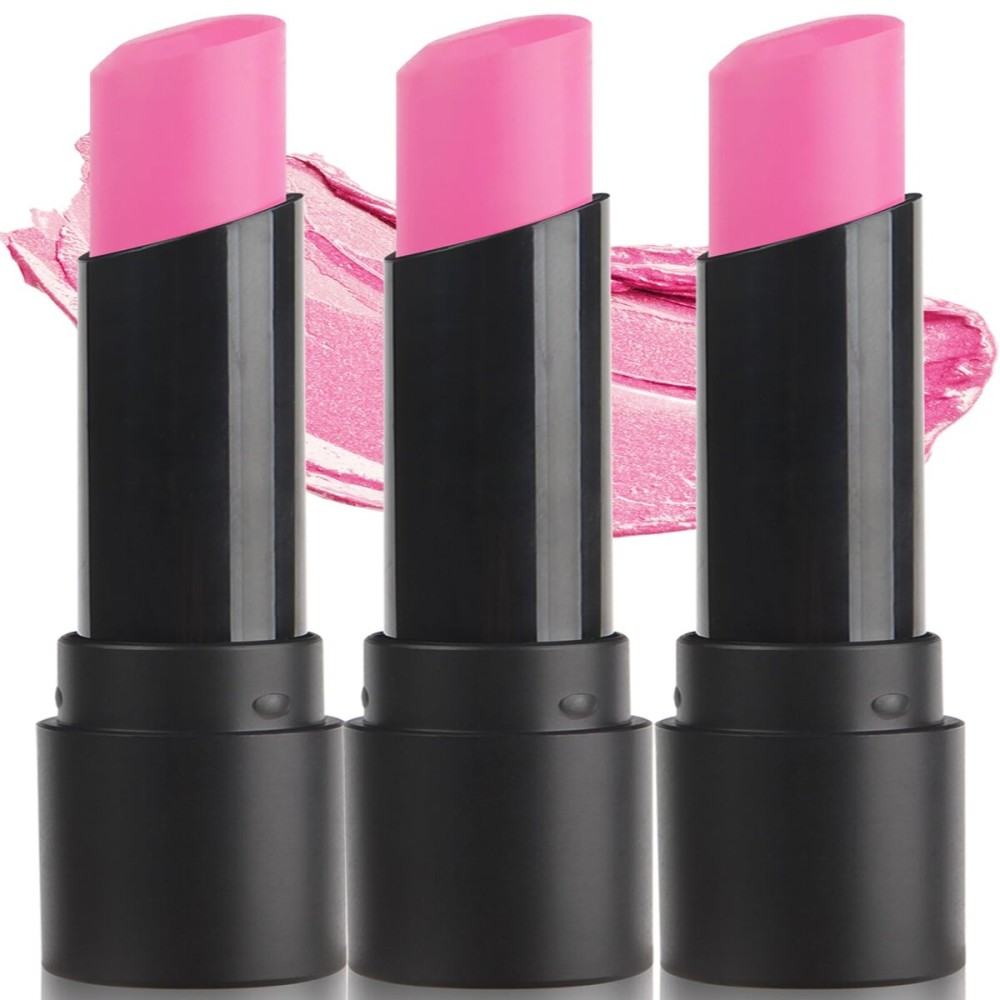 MEICOLY 3Pcs Pink Face Body Paint Stick for Halloween SFX Cosplay Makeup,Pink Accessories for Spirit Week,Eye Black Stick,Sweat Proof Waterproof Eye Black Baseball Softball Football Lacrosse