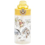 Zak Designs Disney Winnie the Pooh Sage Kids Water Bottle For School or Travel, 16oz Durable Plastic Water Bottle With Straw, Handle, and Leak-Proof, Pop-Up Spout Cover (Winnie the Pooh & Friends)