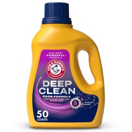 ARM & HAMMER Deep Clean Odor Formula Liquid Laundry Detergent, Radiant Burst Scent, 75 Fl Oz, 50 Loads