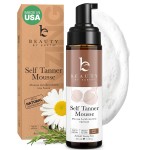 Self Tanner Mousse - USA Made with Natural & Organic Ingredients, Self Tanning Mousse Foam for Ultra Dark Fake Tan, Non Toxic Sunless Tanner for Darkest Streak Free Finish & Natural Looking Tan