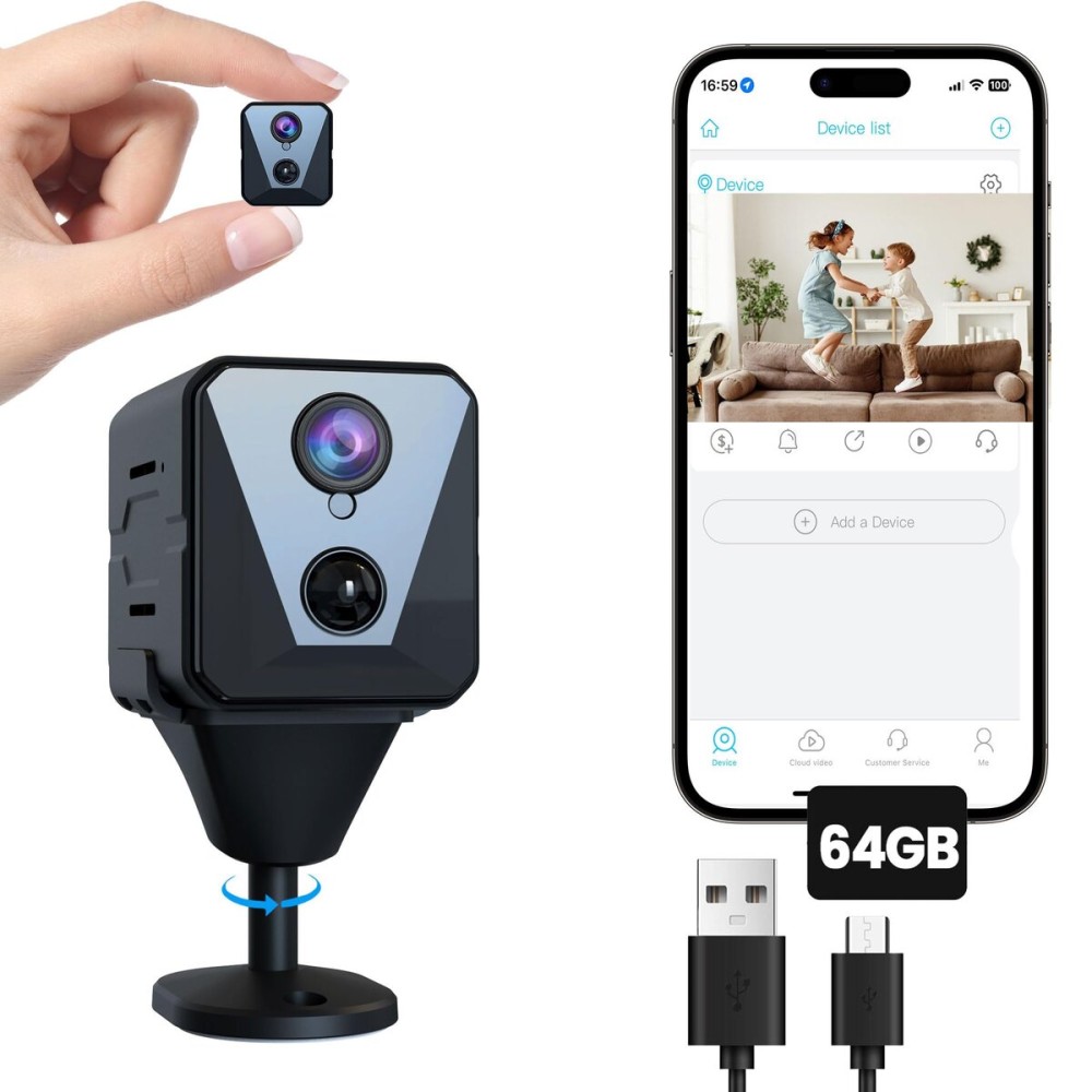 Funstorm 4K Security Camera with 64GB SD Card, Battery Powered Security Cam, 100-Day Standby, AI Human Detection, Night Vision, Real-Time Alert, Baby Monitor, Pet Cam for Home or Office