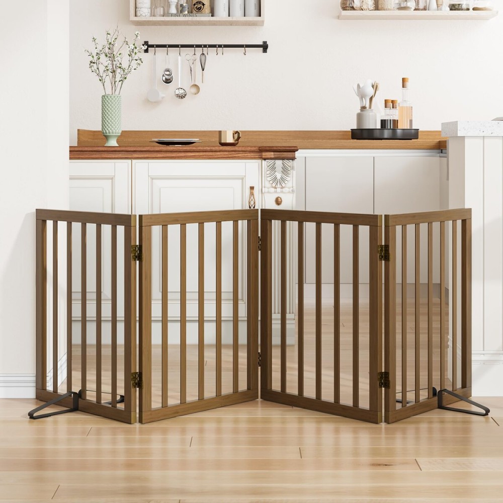 Mino Kesper Dog Gate for Stairs,Foldable Dog Gate for Indoor Doorways House,Freestanding Pet Gates for Dogs,Doogie Puppy Fence Gate