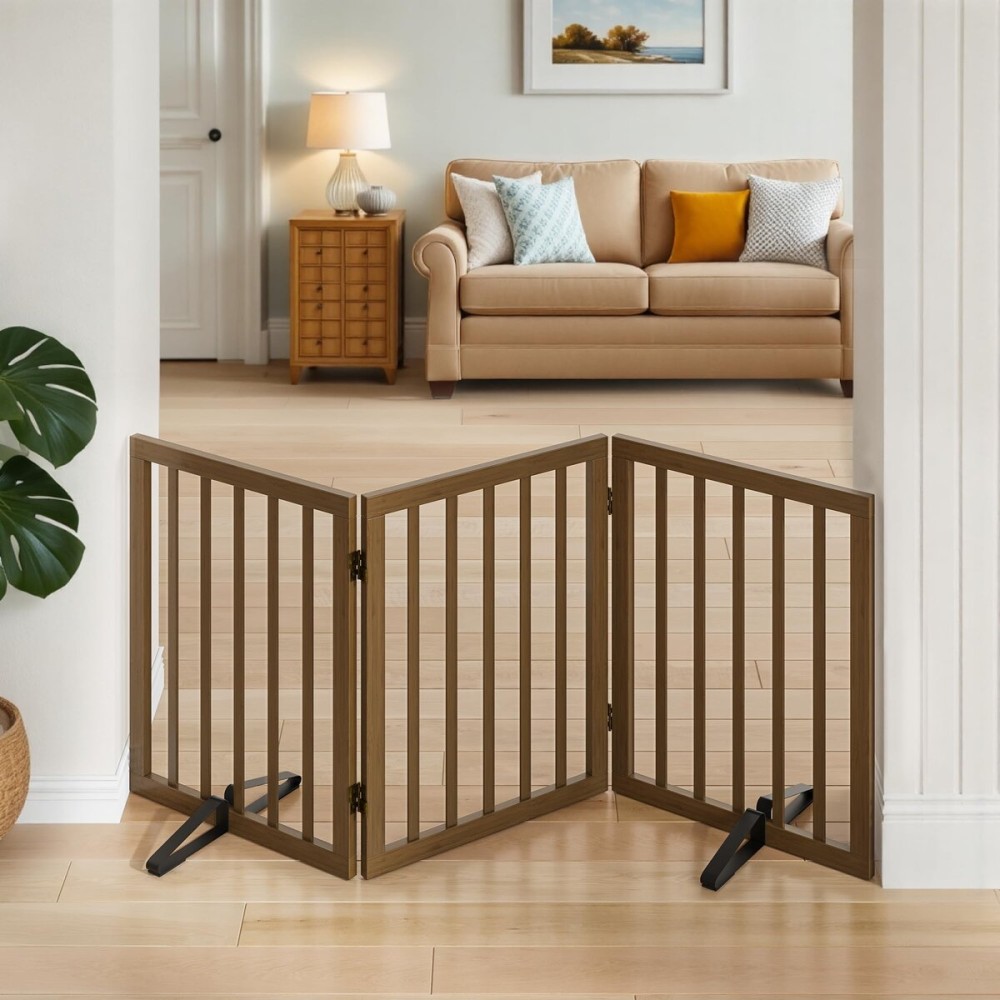 Mino Kesper Dog Gate for Stairs,Foldable Dog Gate for Indoor Doorways House,Freestanding Pet Gates for Dogs,Doogie Puppy Fence Gate