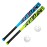 Ortiz34 Bat & Ball Set - Graffiti Plastic Bat & Ball Homerun Set- David Ortiz Backyard Baseball Set for Youth, Kids, Teenagers, Adults (2 Pack Bat & Ball Set, Blue/Purple/Volt)