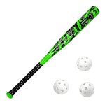 Bat & Ball Set - Graffiti Plastic Bat & Ball Homerun Set- David Ortiz Backyard Baseball Set for Youth, Kids, Teenagers, Adults (Bat & Ball Set, Green)