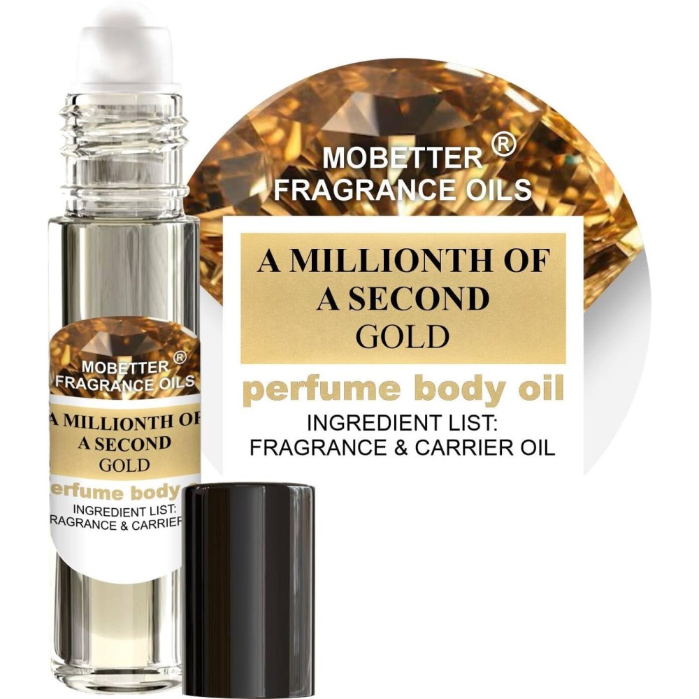 MOBETTER FRAGRANCE OILS A Millionth Of A Second Gold Perfume Women Body Oil 10ml Roll On