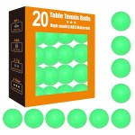 meizhouer Colored Ping Pong Balls: 3 Star 40mm Table Tennis Balls for Outdoor Training Yard Party Kids Game Cat Dog Ferret Toys (Pack of 20 Green)