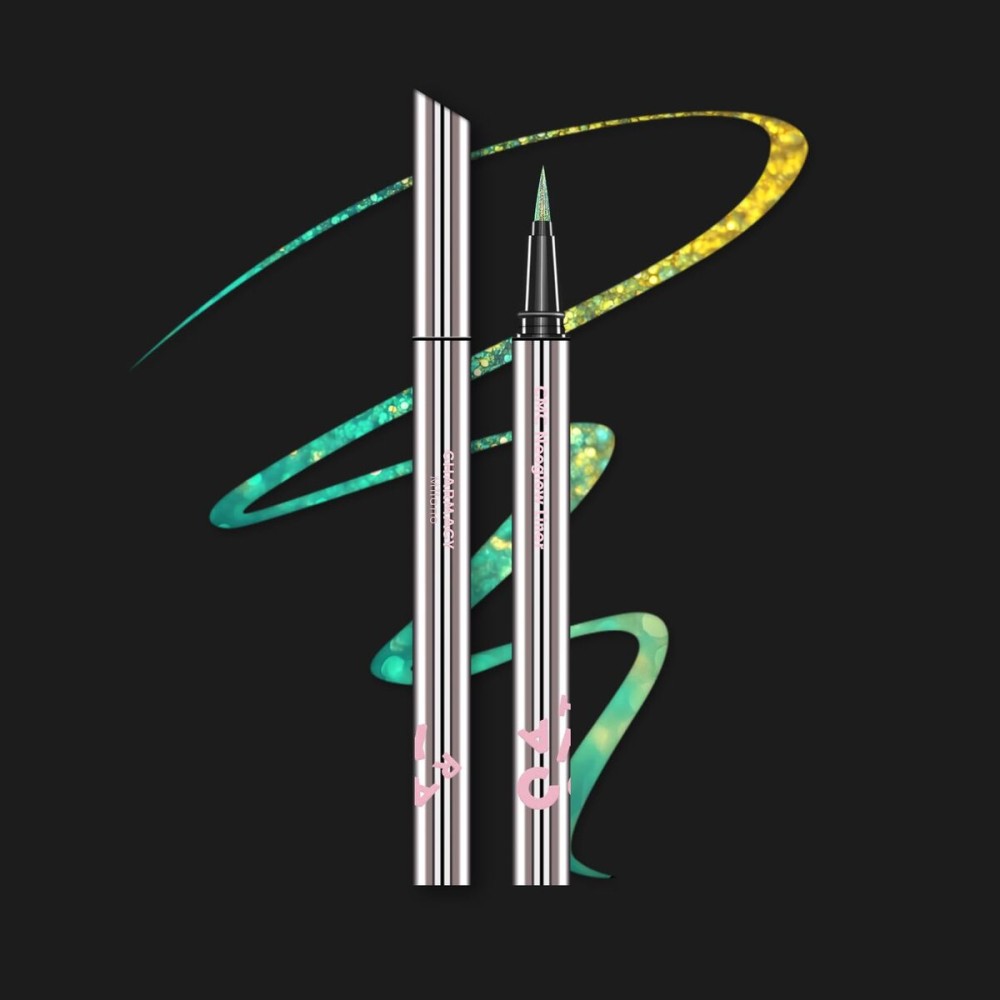 CHARMACY New Chameleon Liquid Eyeliner, Highly Pigmented, Metallic MultiColor Shifting Waterproof, Ultra-Fine Tip, Longwearing, Smudge-proof (A04 Ocean Glint)