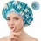 Years Calm Shower Caps For Women Reusable WaterproofPattern And Solid Color Dual-Layer Design For Dual-Layer UsableProtects Hair In Shower, Spa, Cooking, Clean & Travel (Bell Orchid, Extra Large)