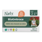 Naty BioEmbrace Baby Newborn Diapers Size 2 (6-13 lbs) | 100% Biobased on Skin | Plant-Based Softness | Dermatologically Tested, Super Absorbent | 33 Count