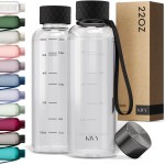 KIVY Tritan Water Bottle 2nd Generation (Black Clear, 22oz)