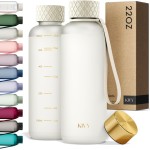 KIVY Slim Water Bottle 22oz [Lightweight & Shatterproof] - Reusable Tritan Water Bottle - Leak Proof Bottle for Women & Men - Water bottle no straw - Dishwasher Safe Water Bottle BPA Free
