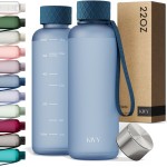 KIVY Slim Water Bottle 22oz [Lightweight & Shatterproof] - Reusable Tritan Water Bottle - Leak Proof Bottle for Women & Men - Water bottle no straw - Dishwasher Safe Water Bottle BPA Free - Blue