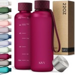 KIVY Slim Water Bottle 22oz [Lightweight & Shatterproof] - Small Drinking Waterbottle - Tritan Bottle Without Straw for School, Sport & Travel - Drinking Bottle Dishwasher Safe, BPA Free