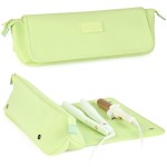 BAREFOOT CARIBOU Hair Tools Travel Bag and Heat Resistant Mat for Flat Irons, Straighteners, Curling Iron, and Haircare Accessories, 2-in-1 design, with Interior Pockets, Organizer (Apple Green)