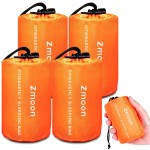 Zmoon Emergency Sleeping Bag Survival Bag, Portable Waterproof Thermal Bivy Sacks,Bivvy Bags,Camping Mylar Sleeping Bag Survival Gear Emergency Blankets Survival Shelter (Orange Pack of 4)