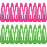 WILLBOND 30 Pieces 3.1 Inch Large Metal Snap Hair Clips Nonslip Barrettes Women Hair Accessories (Pink and Green)
