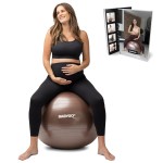 BABYGO Birthing Ball - Pregnancy Yoga Labor & Exercise Ball & Book Set Trimester Targeting, Maternity Physio, Birth & Recovery Plan Included Anti Burst Eco Friendly (Mocha, 65cm)