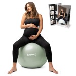 BABYGO Birthing Ball - Pregnancy Yoga Labor & Exercise Ball & Book Set Trimester Targeting, Maternity Physio, Birth & Recovery Plan Included Anti Burst Eco Friendly (Sage, 75cm)