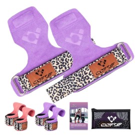 Weight Lifting Wrist Straps for Women, Adjustable Neoprene Padded Hand Grips Pro for Weightlifting, Double Layer Leather Gym Accessories Workout Straps for Deadlift, Crossfit & Pull up (Pair)