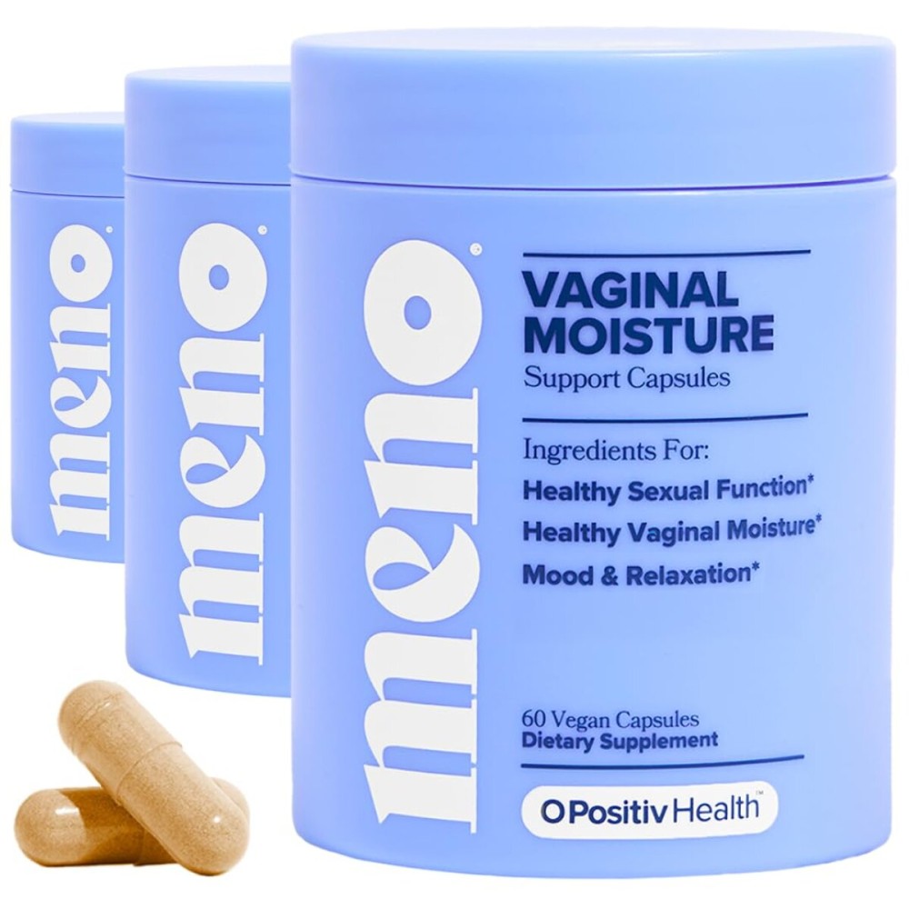 O Positiv MENO Vaginal Moisture Support Capsules - OBGYN-Formulated to Support Healthy Vaginal Moisture, Mood & Relaxation - Hormone-Free with Maca & Fenugreek Seed - 30 Servings (Pack of 3)