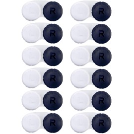 RHUI 12 Pack Cases for Contact Lens, Travel Daily Use, Black