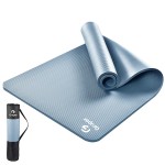 Gruper Thick Yoga Mat Non Slip, Large Size 72 L x 32 W x 0.6 TH, Premium Exercise & Fitness Mat with Carrying Strap and Bag, Workout Mats for Home (Grey Blue, 15MM)