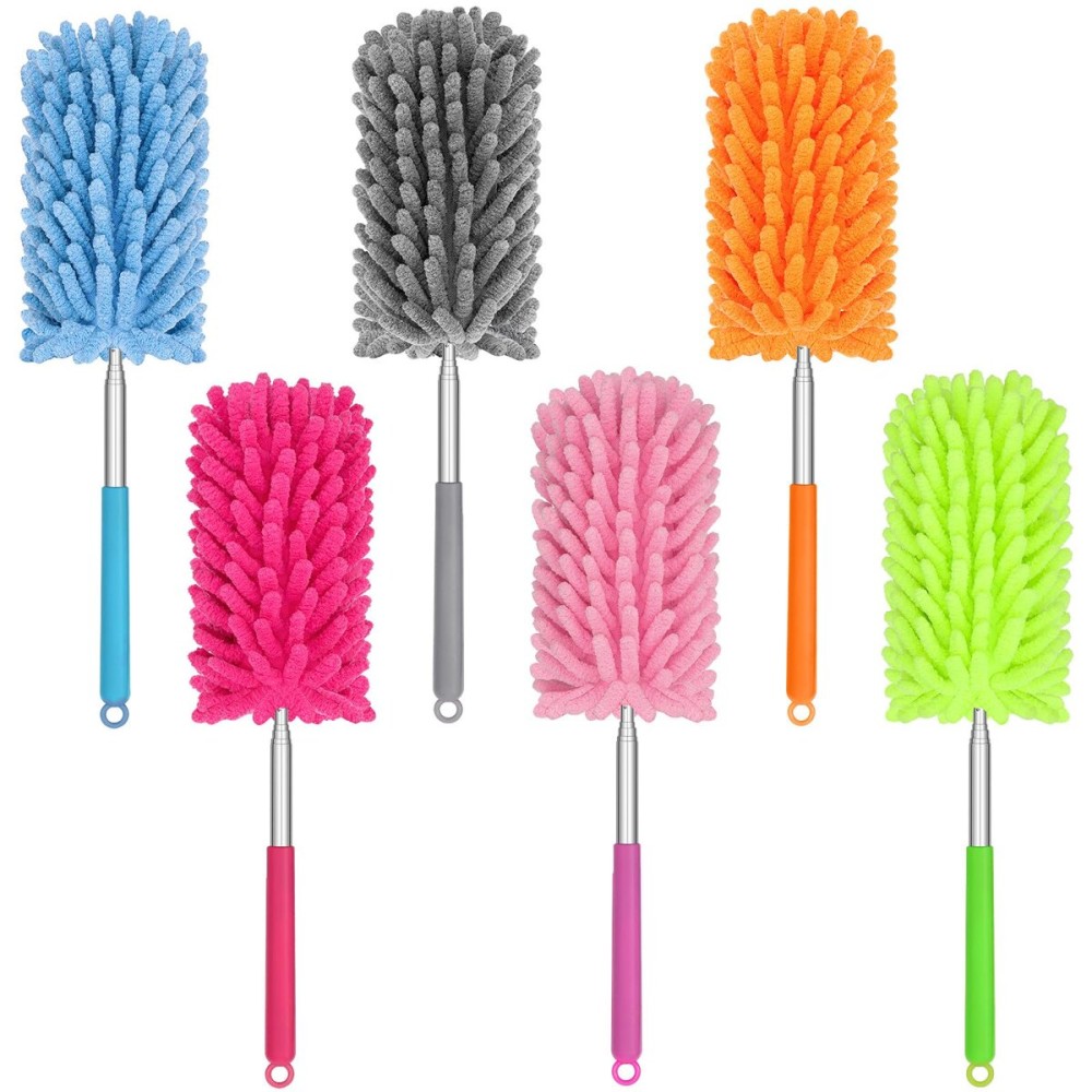 TIMIVO Mini Duster for Cleaning, 360 Bendable Hand Dusters with Extension Pole, Washable Small Duster for Car Interior, Office, Furniture