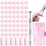 Fcozpjk 100Pcs Soft Nail Sponges for Ombre, Gradient Effect Pink Nail Art Sponges With Grabbing Pen 6Pcs Wedge Sponges Aura Nails Ombre Nail Brush Professional Accessories Manicure Salon Supplies