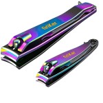firiKer Nail Clipper Set, Sturdy Stainless Steel Fingernails & Toenails Clippers & Nail File, Sharp Effortless Fingernail Toenail Trimmer, Portable Nail Cutter for Women MenRainbow