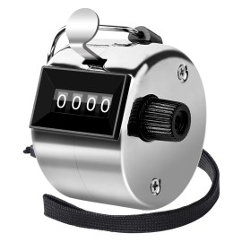 FEBSNOW Metal Handheld Tally Counter Clicker 4 Digital Number Click Counter