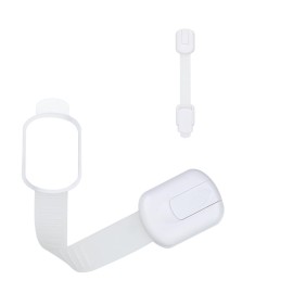 CUTESAFETY - Child Safety Cabinet Locks (2 Pack) - Adjustable Baby Proofing Strap Latches with Strong 3M Adhesive - No Drill Childproof Locks for Drawers, Cabinets, Fridge, Door, Closet, White