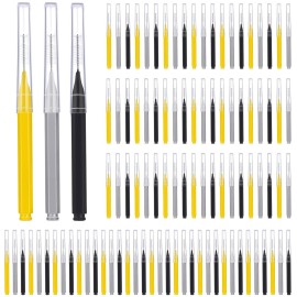 Patelai 100 Pieces Braces Brush for Cleaner Interdental Brush Toothpick Dental Tooth Flossing Head Oral Dental Hygiene Flosser Toothpick Cleaners Tooth Tool(Black, Grey,Yellow,Various Sizes)