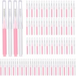 Patelai 100 Pieces Braces Brush for Cleaner Interdental Brush Toothpick Dental Tooth Flossing Head Oral Dental Hygiene Flosser Toothpick Cleaners Tooth Tool(White, Light Pink,Multiple Sizes)