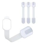 CUTESAFETY - Child Safety Cabinet Locks (4 Pack) - Adjustable Baby Proofing Strap Latches with Strong 3M Adhesive - No Drill Childproof Locks for Drawers, Cabinets, Fridge, Door, Closet, Grey