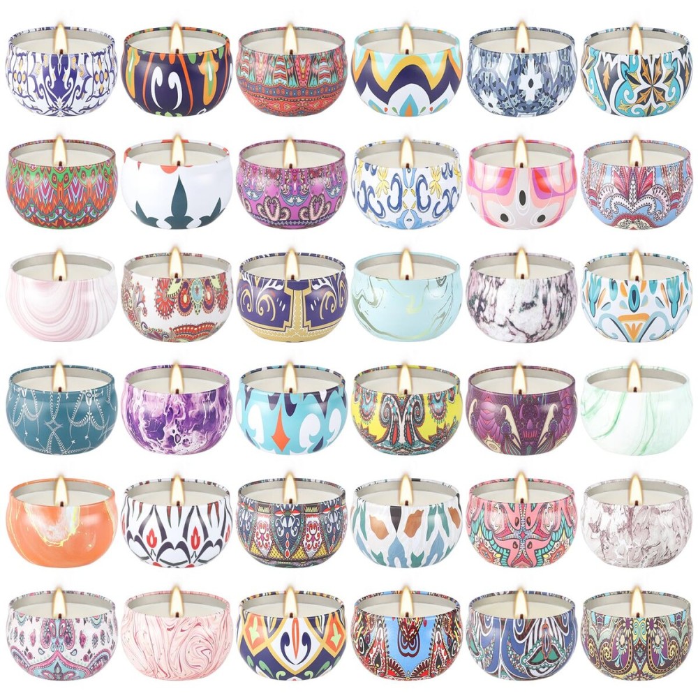 36 Pack Christmas Scented Candles Set for Home, Relaxing Stress Relief, Aromatherapy - Natural Soy Wax and Fragrance - Gifts for Women, Mom, Best Friend, Wife, Birthday