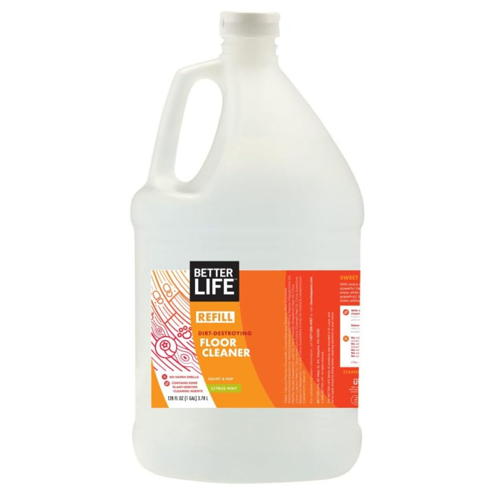 Better Life Floor Cleaner - Liquid Multipurpose Cleaner for Wood, Tile, Laminate, Vinyl, Bamboo for Mopping - Citrus Mint 1 Gallon Refill