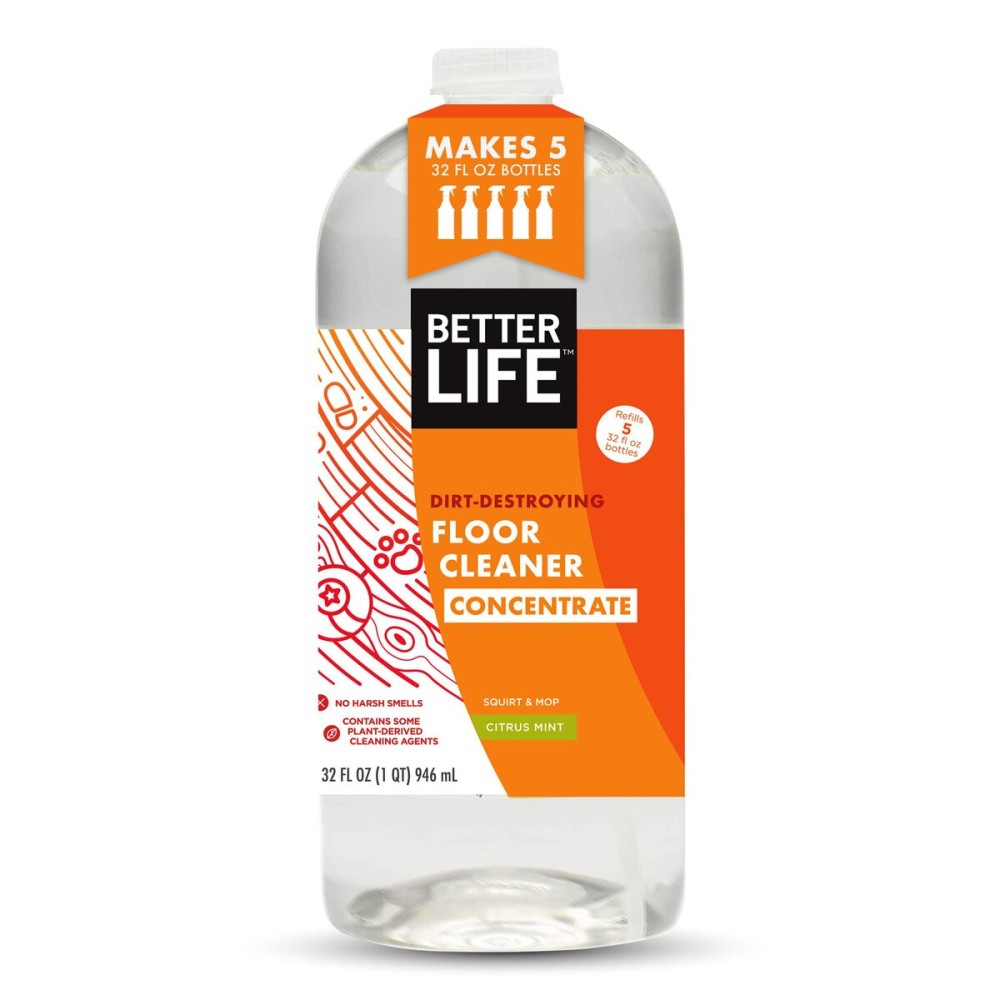 Better Life Floor Cleaner Concentrate- Liquid Multipurpose Cleaner for Wood, Tile, Laminate, Vinyl, Bamboo - Citrus Mint 32oz
