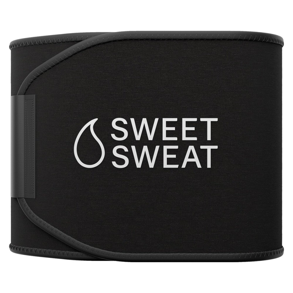 Sports Research Sweet Sweat Waist Trimmer (Core Series) - Premium Sweat Enhancing Fitness Band for Women & Men Black/White