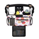 TOPDesign Universal Baby Stroller Organizer, Stroller Caddy with Detachable Mesh Bag & Heightened Insulated Cup Holders & Non-Slip Secure Hooks Accessories, Fits Most Strollers (Donuts)