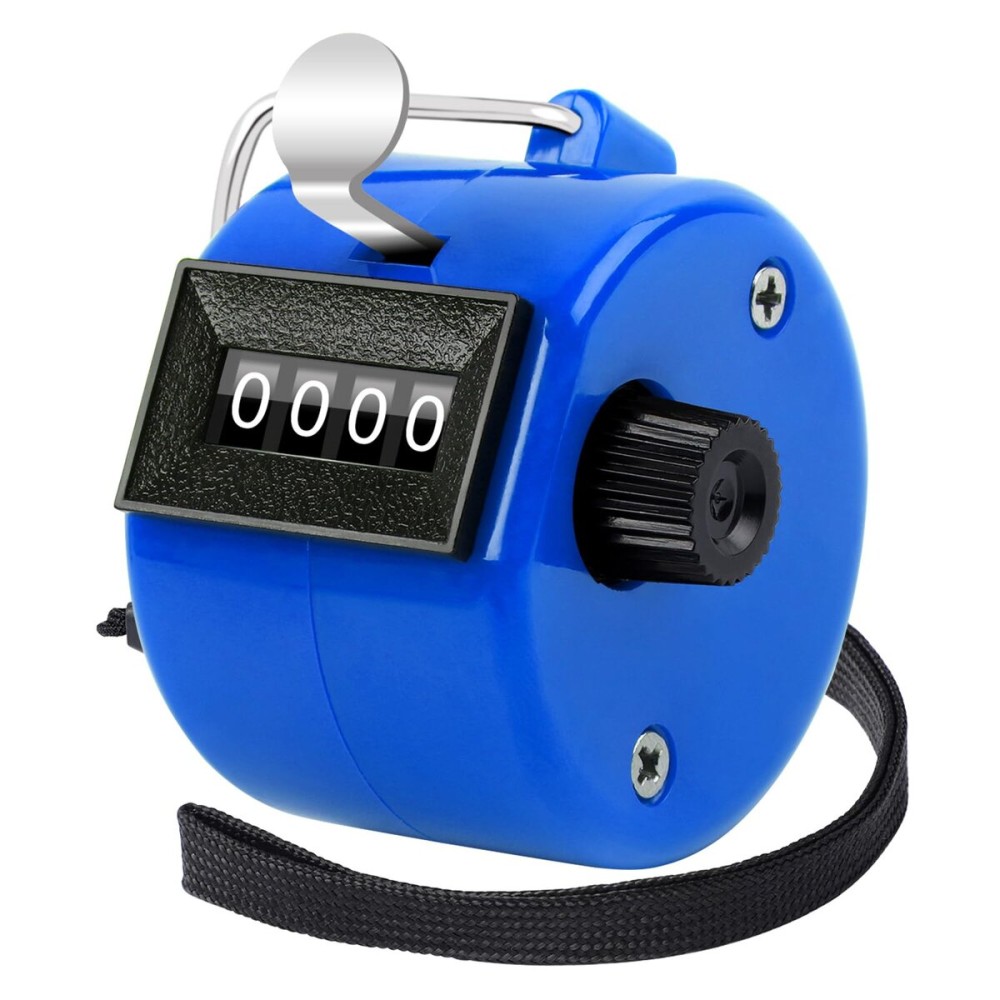 FEBSNOW Blue Handheld Tally Counter Clicker 4 Digital Number Click Counter for School Event Golf Sports Office Stadium